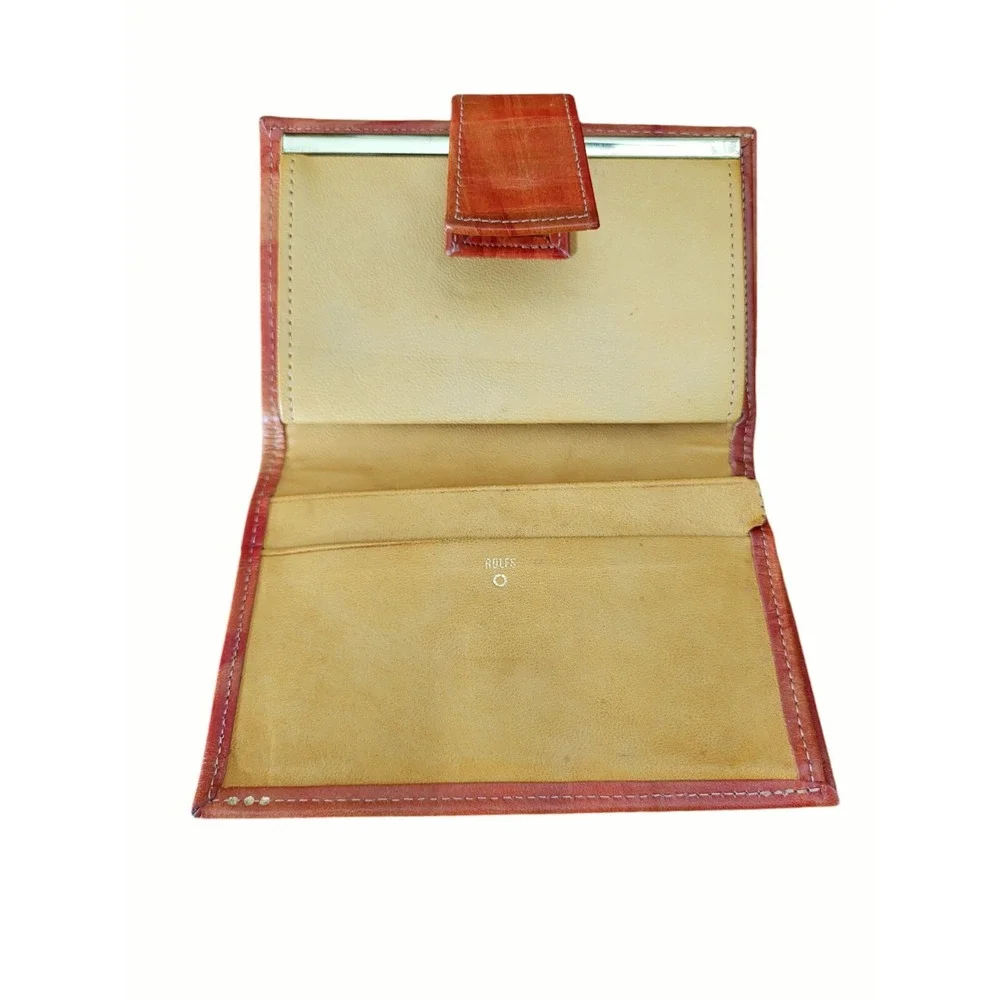 Vintage Rolfs‎ Genuine Leather Women's Wallet Coin Purse Orange Coral Swirl